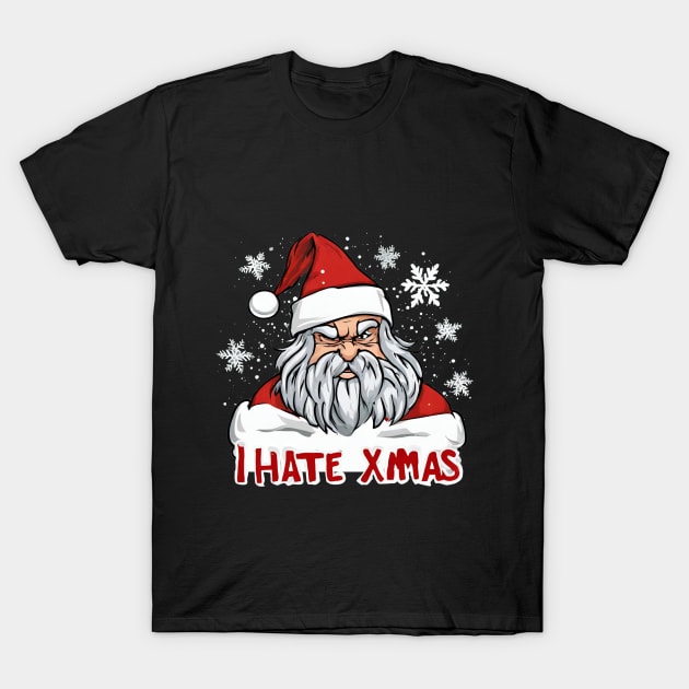 I Hate Christmas XMAS Bored Santa Claus Funny T-Shirt by shirtontour